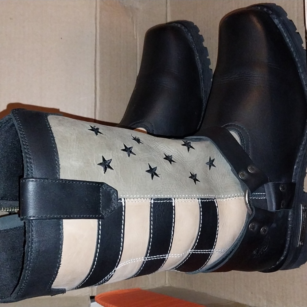 Milwaukee Leather Zip up Mens Motorcycle Boots